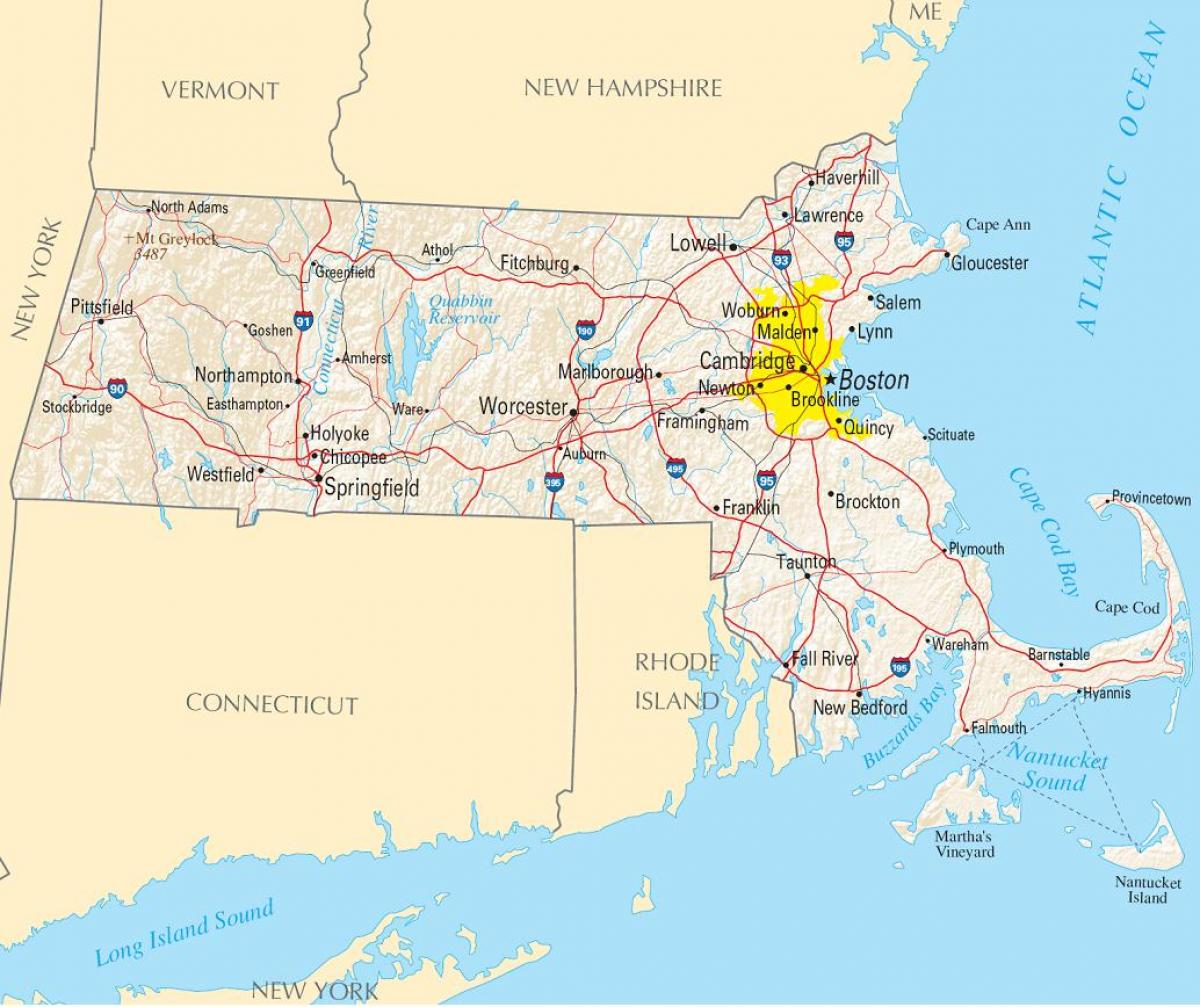 karta över Boston usa
