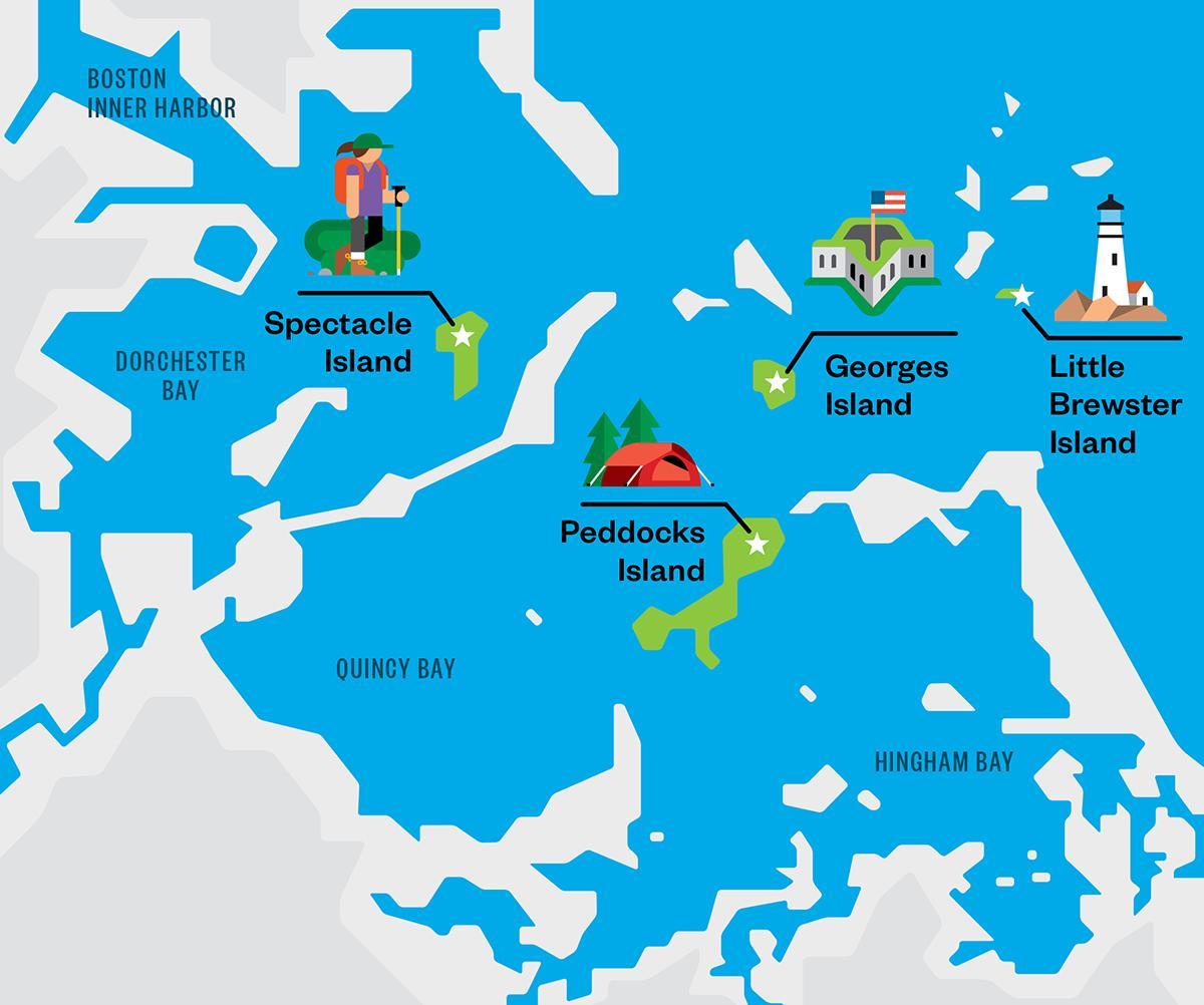 karta över Boston harbor islands