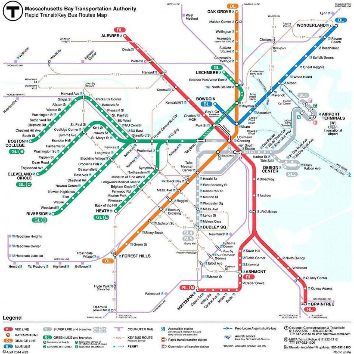 karta över MBTA