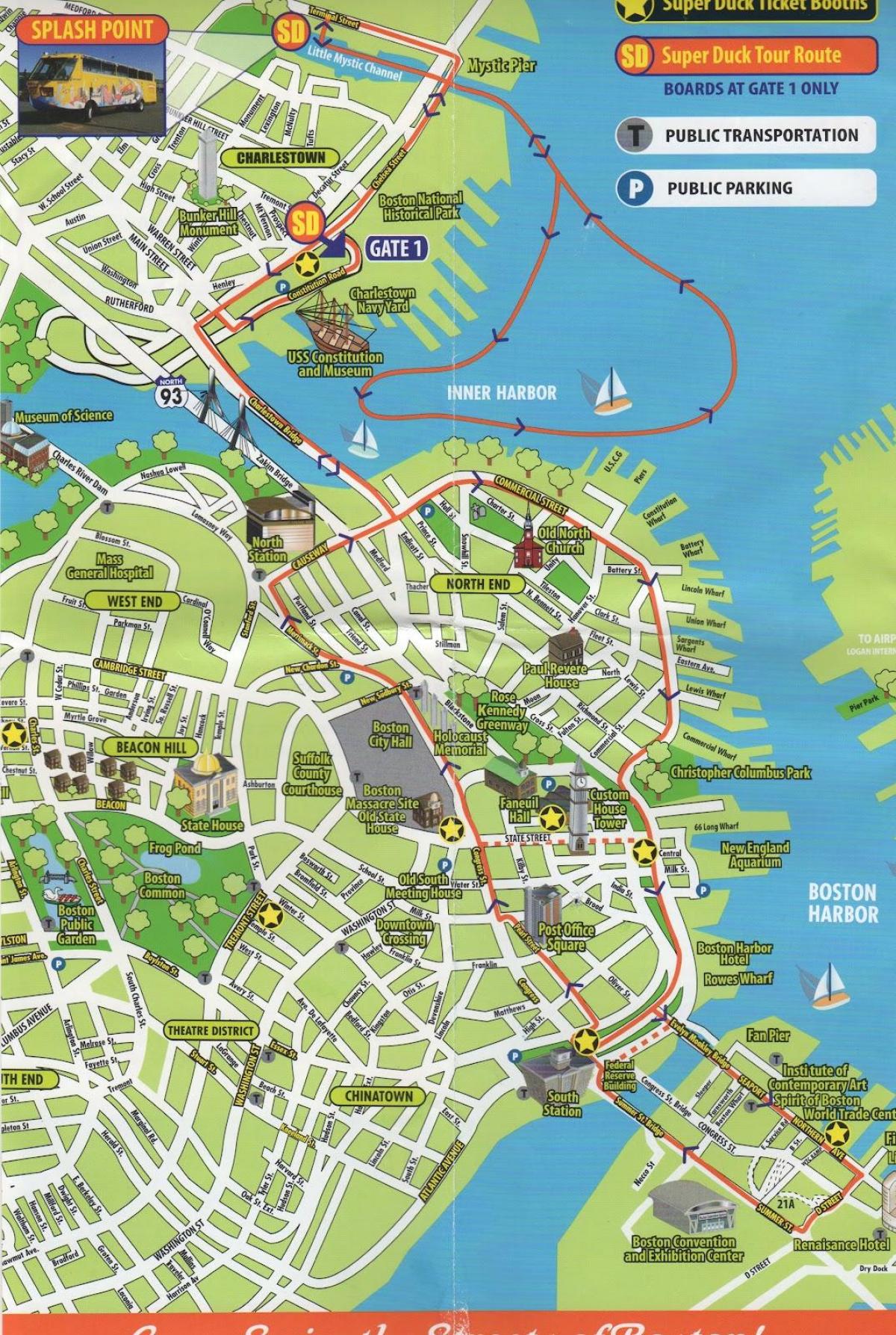 karta över Boston sightseeing