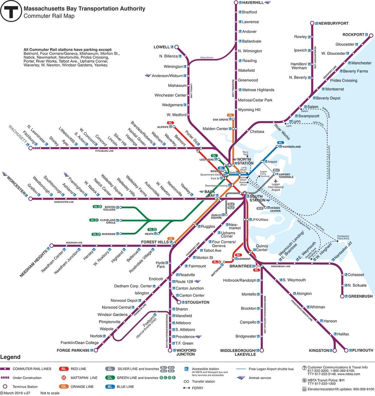 Boston tågstationen karta