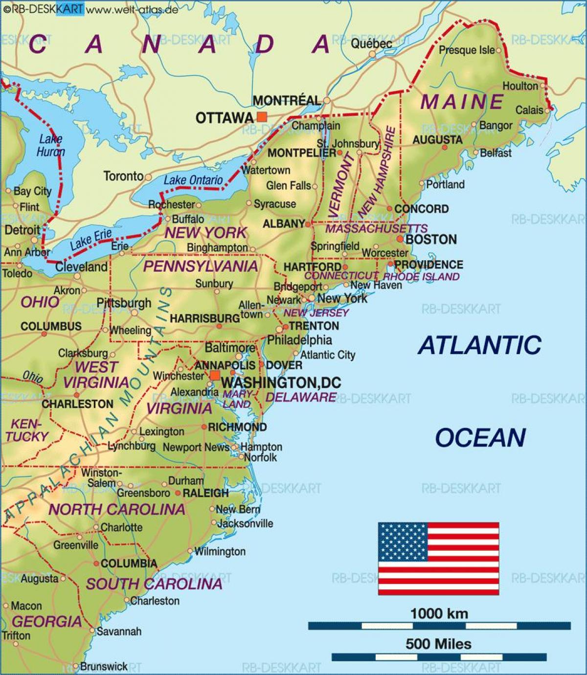 Boston usa karta - Boston på oss karta (Usa)