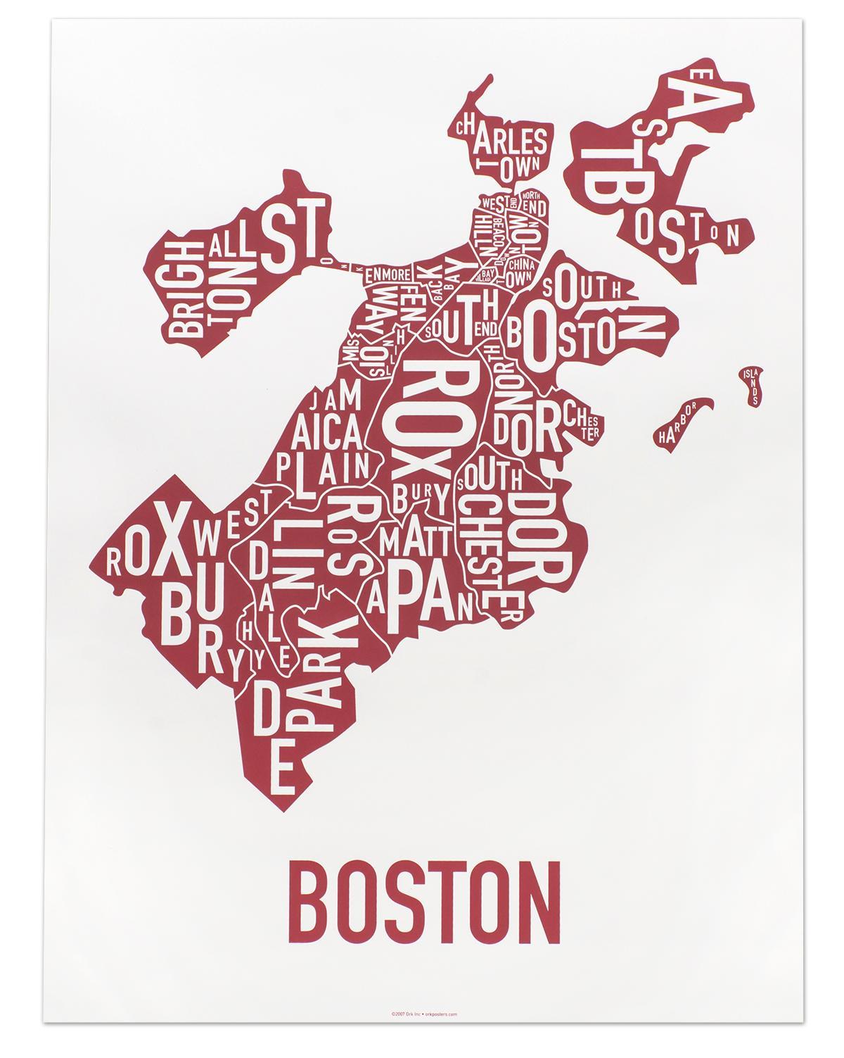 staden Boston karta