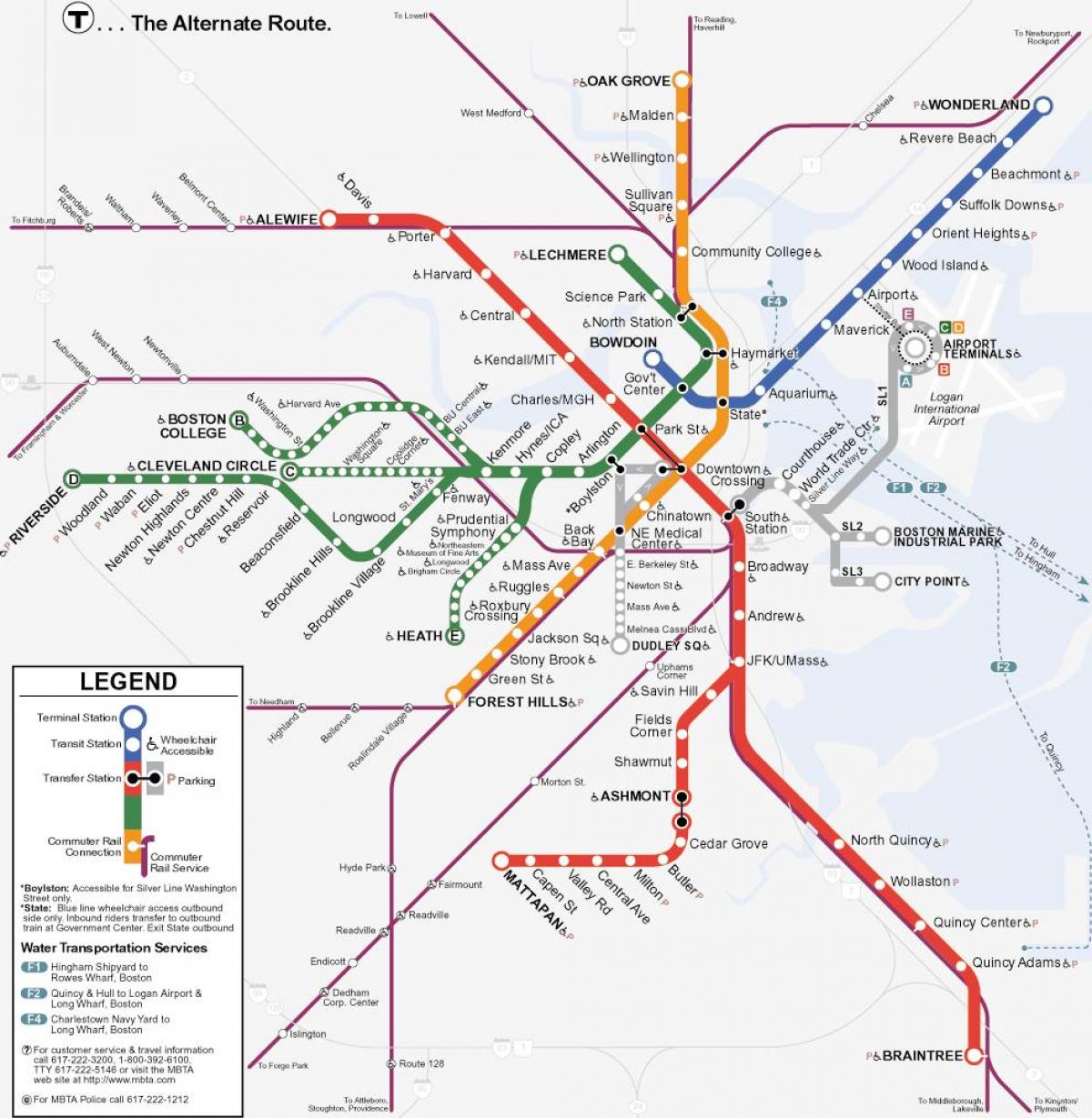 orange linje Boston karta