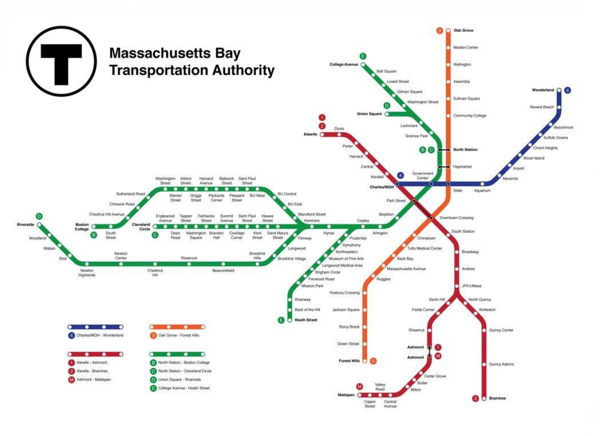 tunnelbana Boston karta