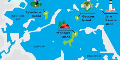 Karta över Boston harbor islands