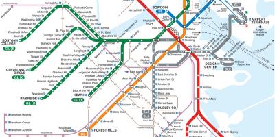 Boston metro karta över området