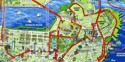 Turist karta över Boston