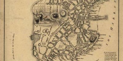 Karta över historiska Boston