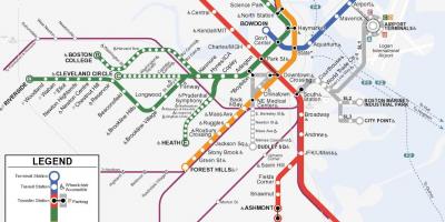 Orange linje Boston karta