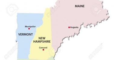 Karta över New England staterna