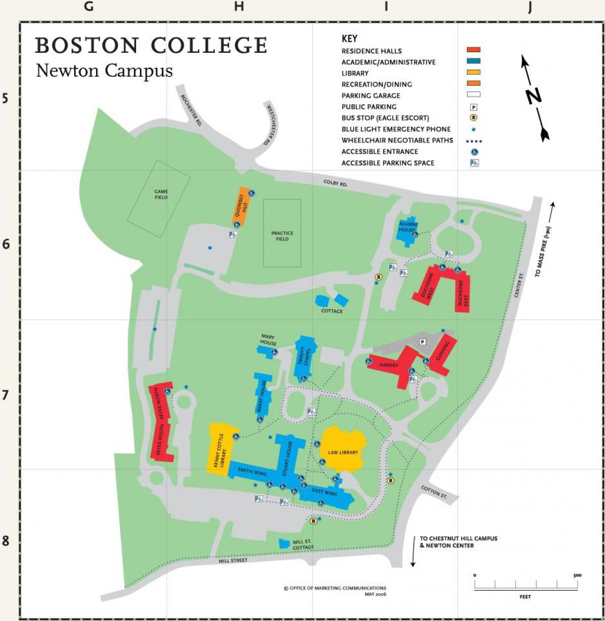 karta över Boston college