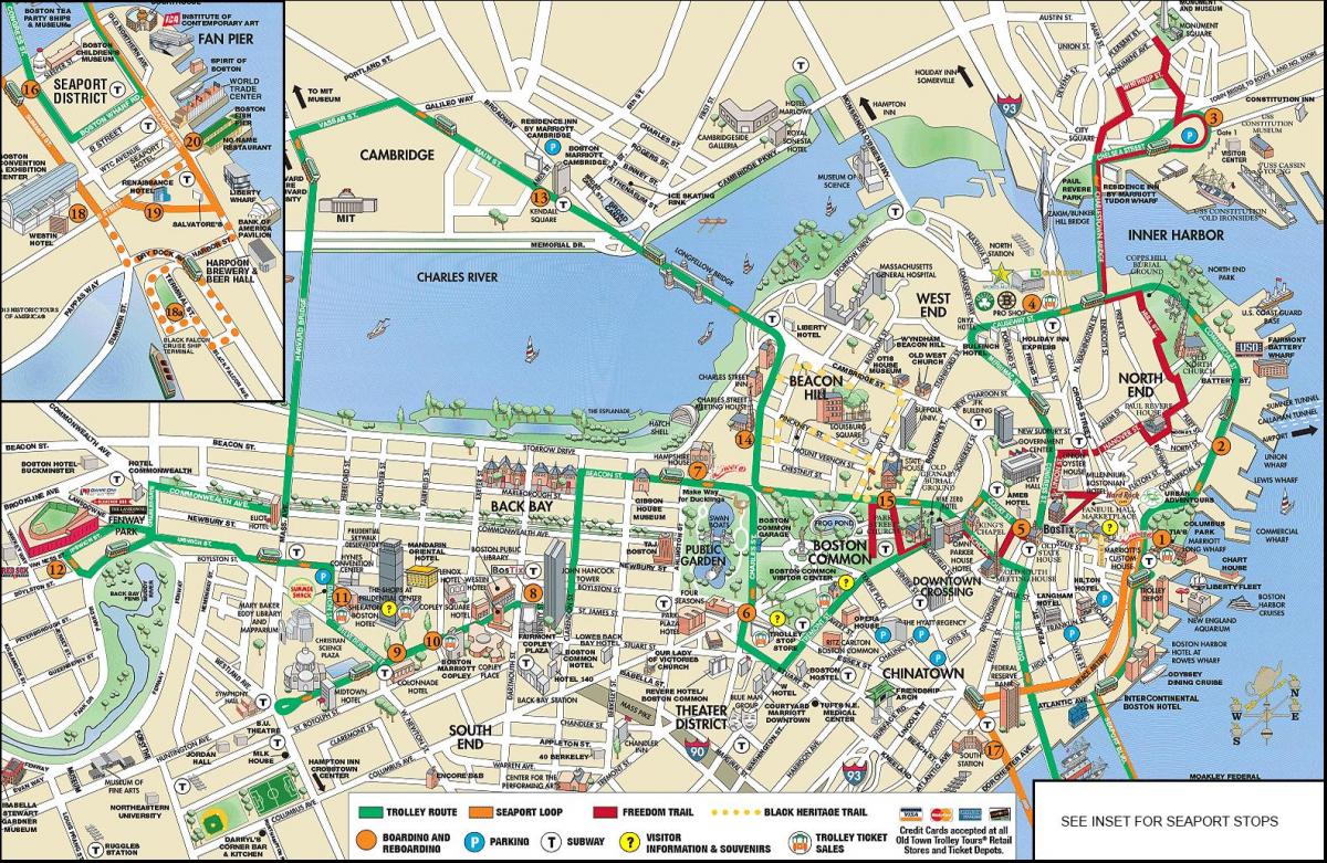 Boston hop on hop-off trolley tour karta