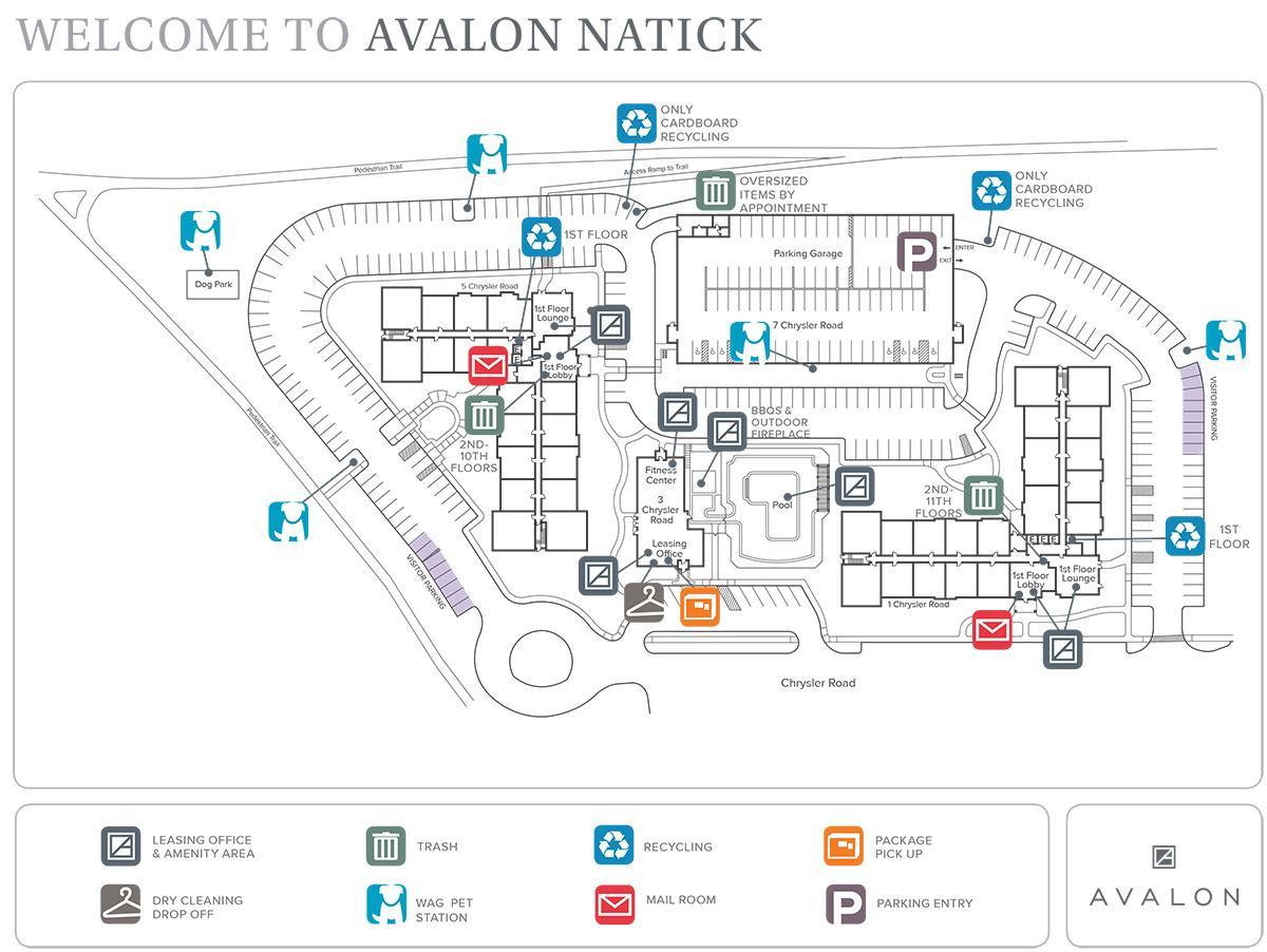 karta över Natick Mall