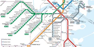 Karta över Boston tunnelbana