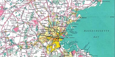 Karta över större Boston-området